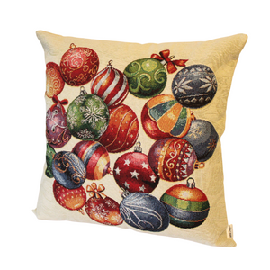 Christmas Baubles cushion right side view