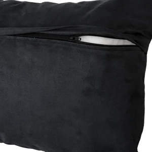 Cushion reverse in black with zip opening