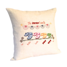 Load image into Gallery viewer, Flip flops personalised family cushion
