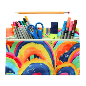 Rainbow pencil case with stationary