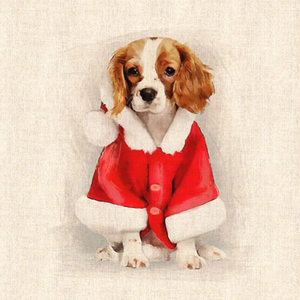 CHRISTMAS SPANIEL CUSHION COVER