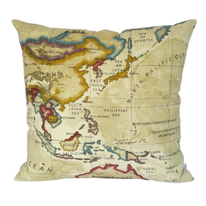 WORLD MAP CUSHION COVER