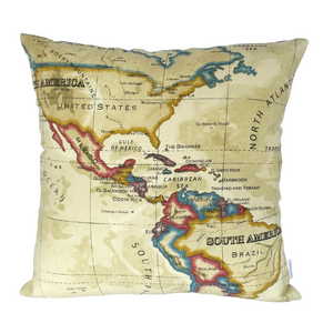 WORLD MAP CUSHION COVER