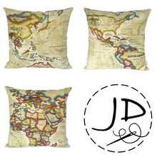 Load image into Gallery viewer, WORLD MAP CUSHION COVER
